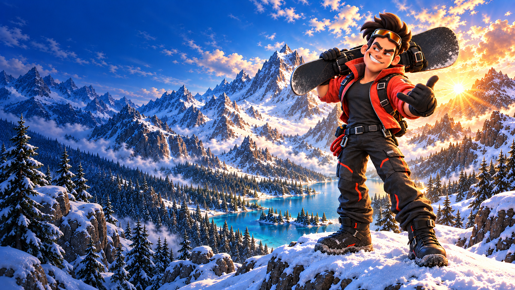 SurviveGuy, with his giant pompadour, amber goggles, orange jacket, and enormous grin